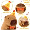 Image 5 : 13" Large Size Cute Capybara Plush - Ultra-Soft Stuffed Plushie with Birthday Hat - New Sealed