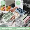 Image 2 : 3-Pack Large Silicone 6-Square Ice Cube Trays; Reusable Design Ice Cube Molds - New