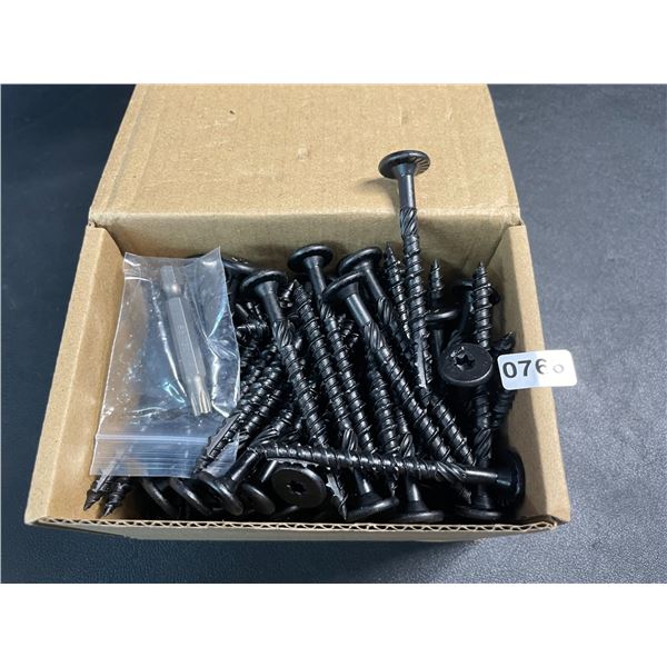 100PC Box of 2-7/8" #14 Heavy-Duty Wood Screws - Star Drive with Included Star Bit - New!