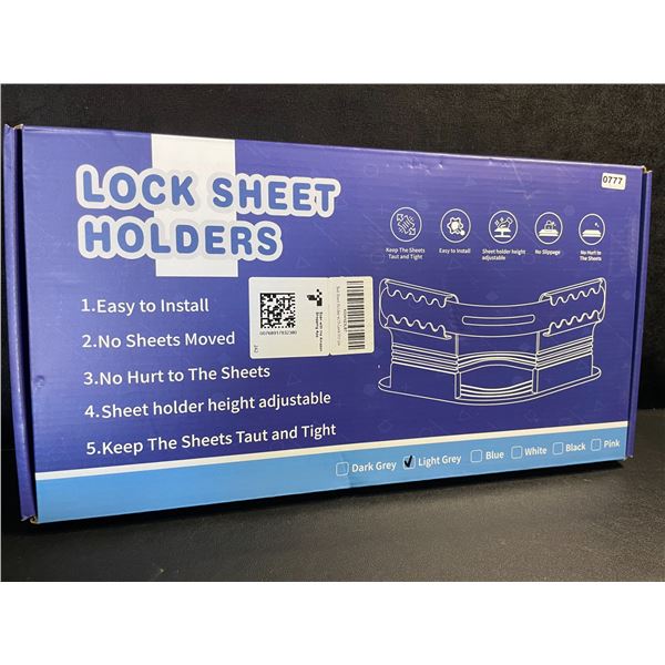 Bed Sheet Holders with Lock Strips - Keeps Bed Sheets Tight/Secure; Easy to Install - New!