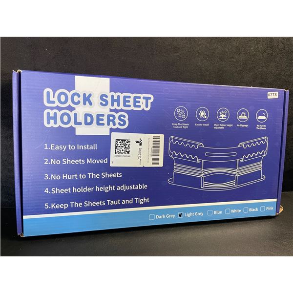 Bed Sheet Holders with Lock Strips - Keeps Bed Sheets Tight/Secure; Easy to Install - New!