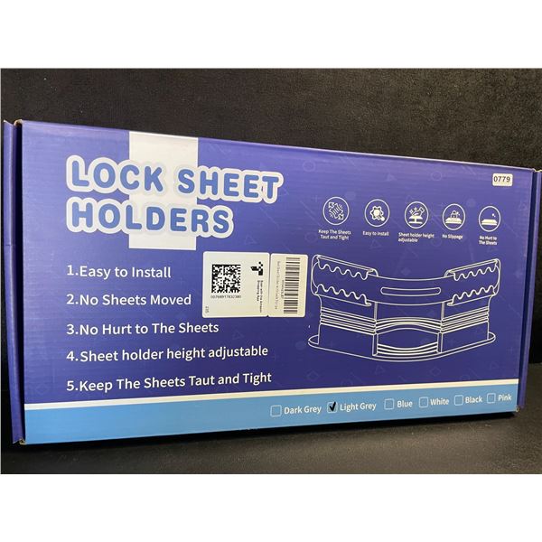 Bed Sheet Holders with Lock Strips - Keeps Bed Sheets Tight/Secure; Easy to Install - New!