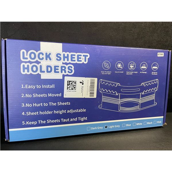 Bed Sheet Holders with Lock Strips - Keeps Bed Sheets Tight/Secure; Easy to Install - New!