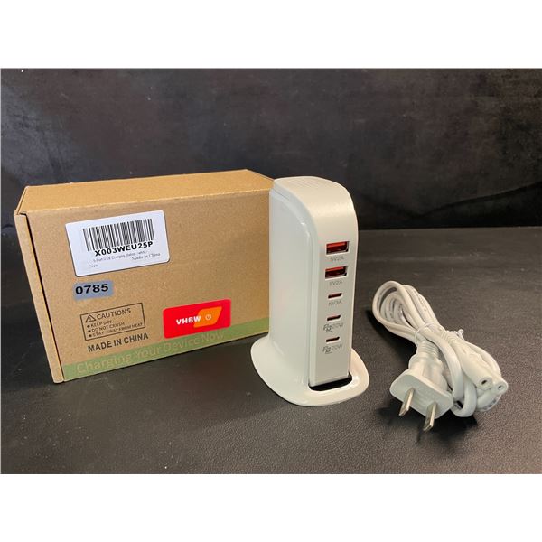 5-Port USB Charging Station/Power Tower; 3x USB-C Ports & 3x USB Ports - New