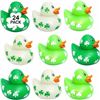 Image 1 : 24-Pack 2" Rubber Ducks - Green Clovers/Irish St.Patrick's Day Design - New