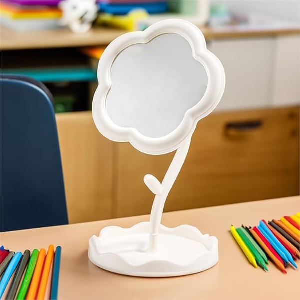 12" Flower Design Makeup Mirror/Beauty Desktop Mirror - New