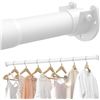 Image 1 : Stepless Adjustable Metal Closet Rod for Hanging Clothes - 17" to 69" Extendable Length, White - New