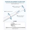 Image 7 : Stepless Adjustable Metal Closet Rod for Hanging Clothes - 17" to 69" Extendable Length, White - New