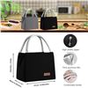 Image 7 : Lot of 2 Insulated Reusable Lunch Bags with Carrying Handle - Black - Brand New