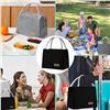 Image 9 : Lot of 2 Insulated Reusable Lunch Bags with Carrying Handle - Black - Brand New