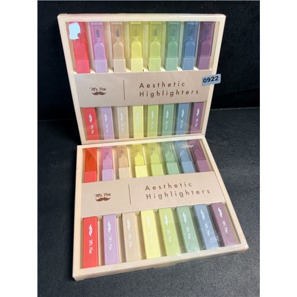 2 Packs Mr.Pen Aesthetic Highlighters (8PCS Each) Multi-Colour - New!