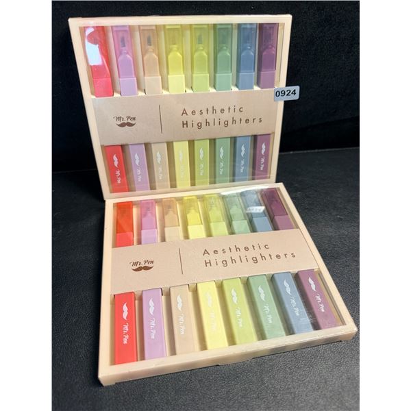2 Packs Mr.Pen Aesthetic Highlighters (8PCS Each) Multi-Colour - New!