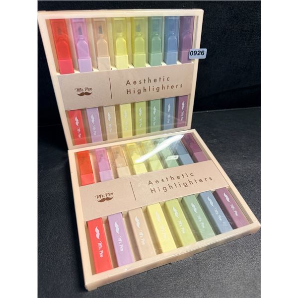 2 Packs Mr.Pen Aesthetic Highlighters (8PCS Each) Multi-Colour - New!