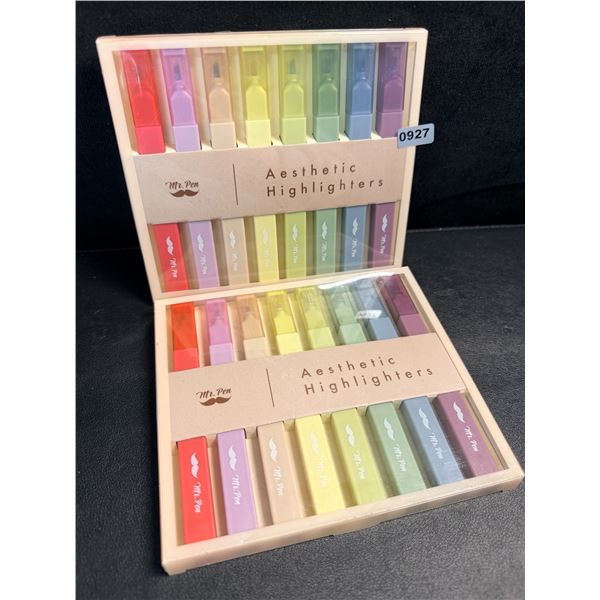 2 Packs Mr.Pen Aesthetic Highlighters (8PCS Each) Multi-Colour - New!
