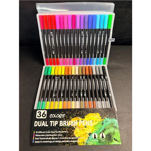 36-Pack Dual-Tip Artist Markers/Brush Pens - Great for Drawing/Coloring/Sketching - New