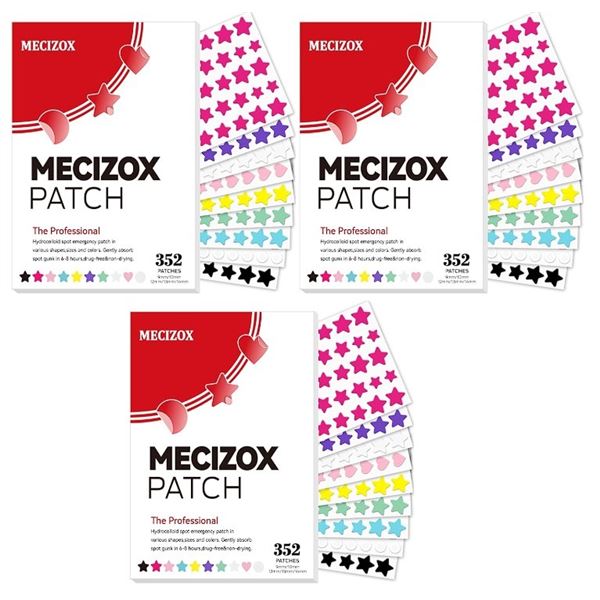 3 Boxes of Mecizox Pimple Patches/Hydrocolloidal Spot Covers (352pcs Each) 5 Sizes - New