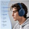 Image 10 : Rorsou B8 Wireless Bluetooth Over-Ear Headphones - 50HR Playtime, Deep Bass, Lightweight - NEW