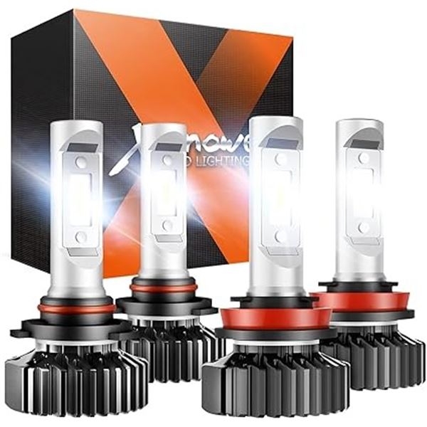 Sealight 9005 LED Headlight Bulbs (Pack of 4) Super-Bright 80,000 Lumens, Plug & Play - NEW