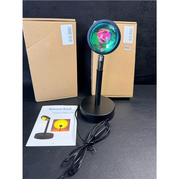 Lot of 2 LED Sunset Projector Lamps - Rainbow Sunset Atmosphere Lamps - New