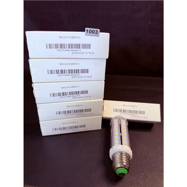 6-Pack LED Corn Light Bulbs - 46 Leds, 6000K Cool White, 85-265V - New