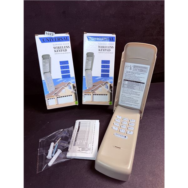 Lot of 2 Universal Garage Door Wireless Keypads; Works With All Major Brands - New