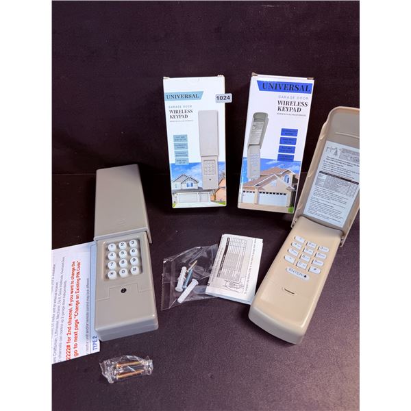 Lot of 2 Universal Garage Door Wireless Keypads; Works With All Major Brands - New