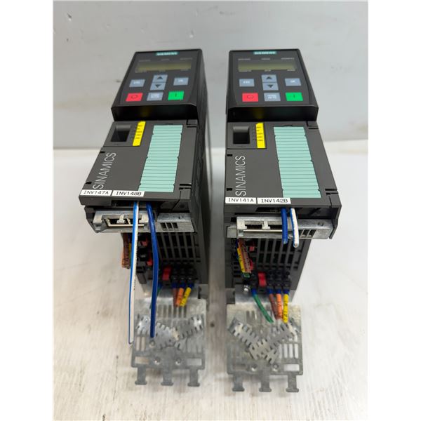 (2) Siemens #6SL3210-1PE18-0UL1 w/ #6SL3244-0BB12-1FA0