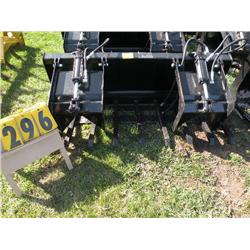 Square tine twin cylinder grapple bucket