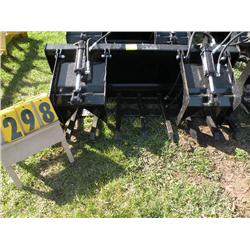 Square tine twin cylinder grapple bucket