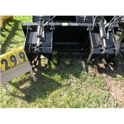 Square tine twin cylinder grapple bucket