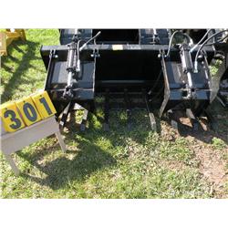Round tine twin cylinder grapple bucket