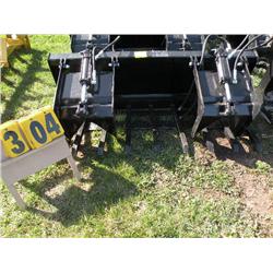 Square tine twin cylinder grapple bucket