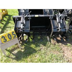 Square tine twin cylinder grapple bucket