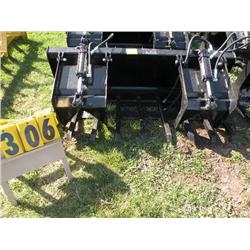 Square tine twin cylinder grapple bucket