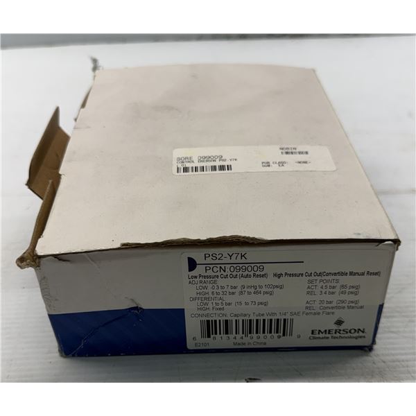 Emerson #PS2-Y7K Dual Pressure Control Switch