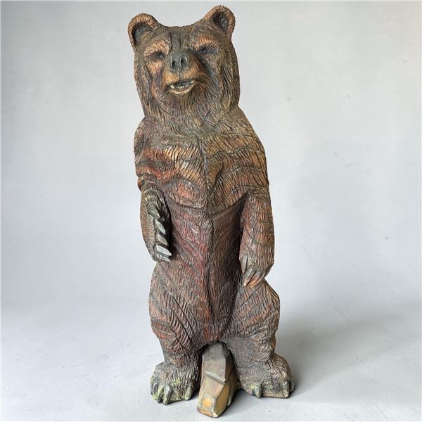 Grizzly Bear 2m Tall Chainsaw Sculpture by Dan Richey 2024