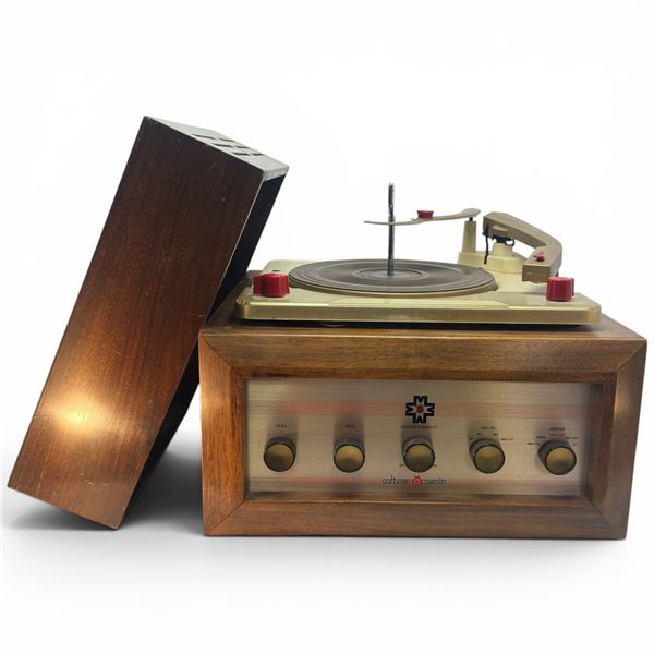 Rare CA-11 Craftsman Maestro Tube Amplifier Turntable Tuner Wood Case with Lid