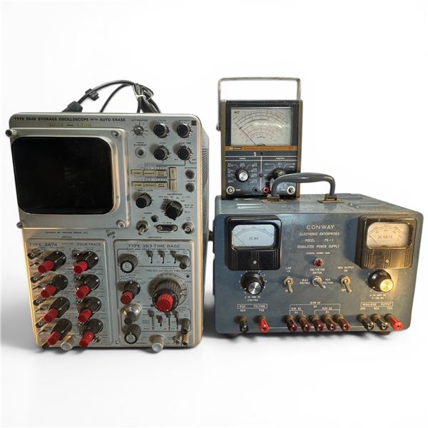 Tektronix Type 564B Storage Oscilloscope, Conway PS-1 Power Supply & BK Precision 277 Multimeter