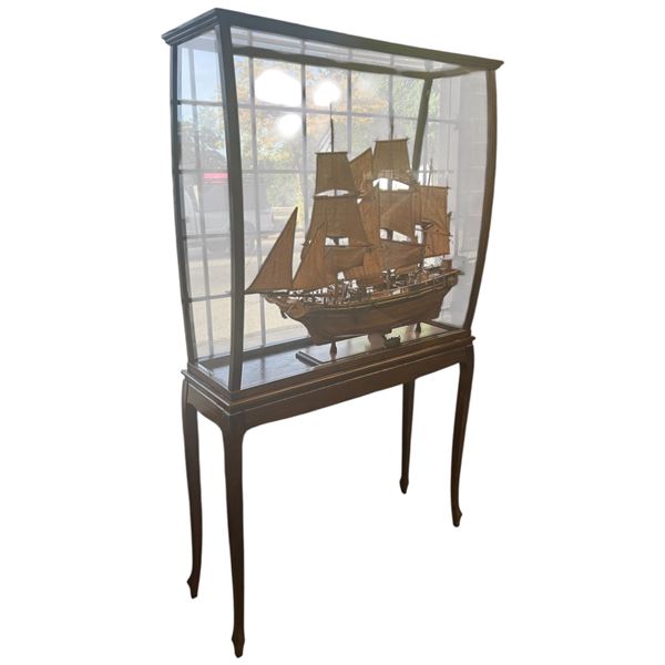 Large Scale Model Ship "EMS Bounty 1783" in Floor Standing Case - Total measurement of case and stan