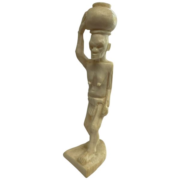 Vintage African Alabaster 4" Tall Carving - 1" x 1.25" base