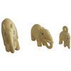 Image 2 : 3 Vintage African Alabaster Mini Elephant Carvings (Largest is 1" x 2" x 3")