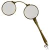 Image 4 : Group of 5 Antique Magnifiers & Glasses (Brass & Mother of Pearl small telescope, gold plated opera 