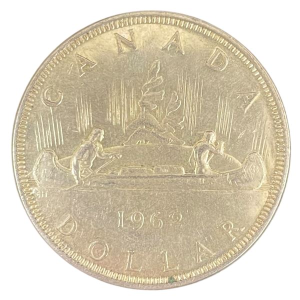 1962 Canadian Silver Dollar - 80% Silver Voyageur Dollar - Circulated
