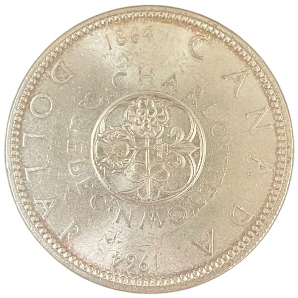 1964 Canadian Silver Dollar - 80% Silver Charlottetown Dollar - Circulated