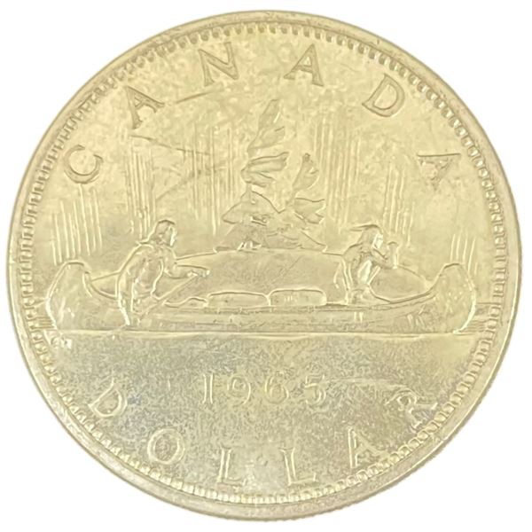 1965 Canadian Silver Dollar - 80% Silver Voyageur Dollar - Circulated
