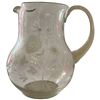Image 2 : Vintage Cornflower Etched Glass Water Pitcher & Candy Jar (Candy jar is 10" tall x 7.5" diameter)