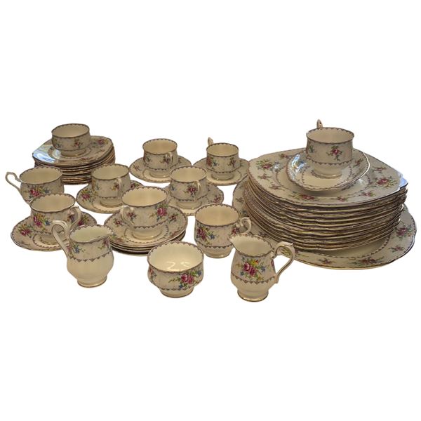 40+ Pcs of Vintage Royal Albert "Petit Point" China - Features a large platter and 2 cream and sugar