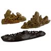 Image 1 : 3 Vintage Hand Carved Soapstone Mountain Village Sculptures (Tallest is ")