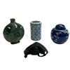 Image 1 : Japanese Shunga Sculpture, 2 Vases, and a 5" Blue & White Ginger Jar