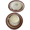 Image 4 : Vintage Myott Staffordshire Porcelain Dinnerware with Canterbury Red Border